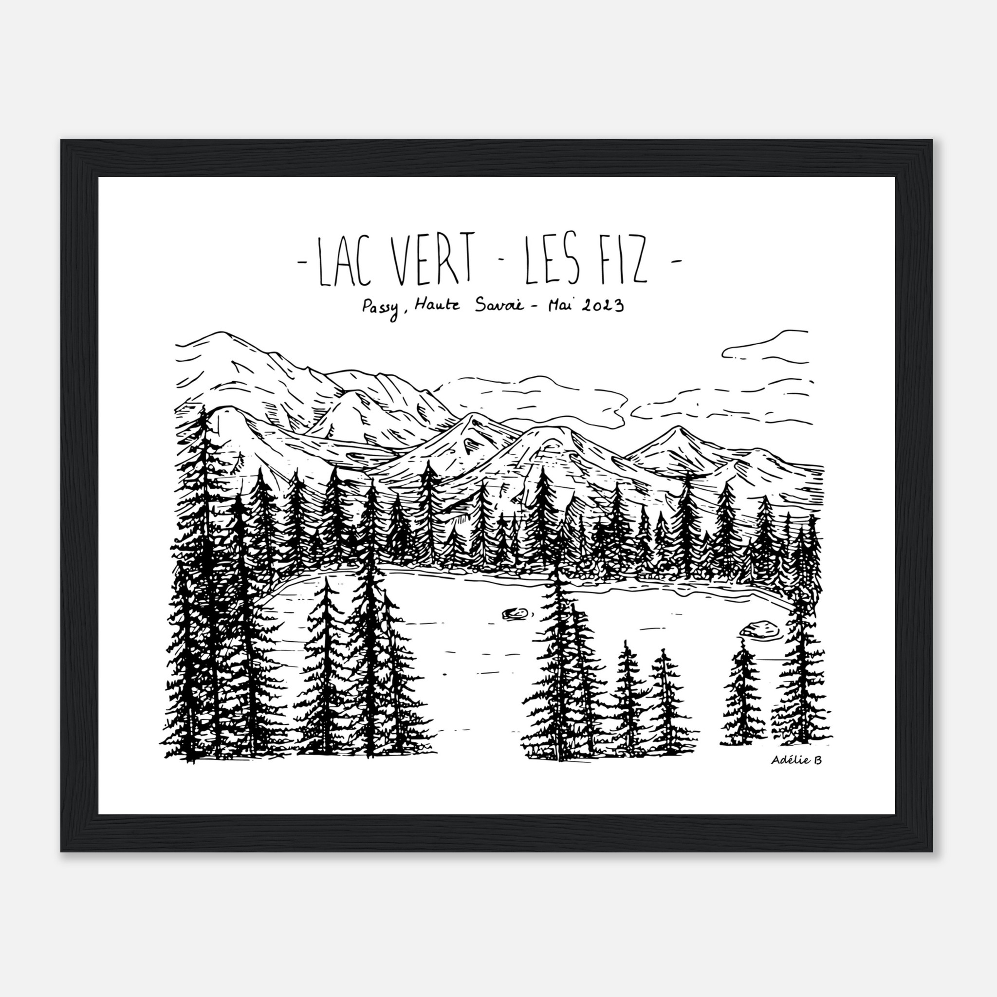 illustration encadrée lac vert les fiz 0f63883a-e49e-4176-beec-df4820046769