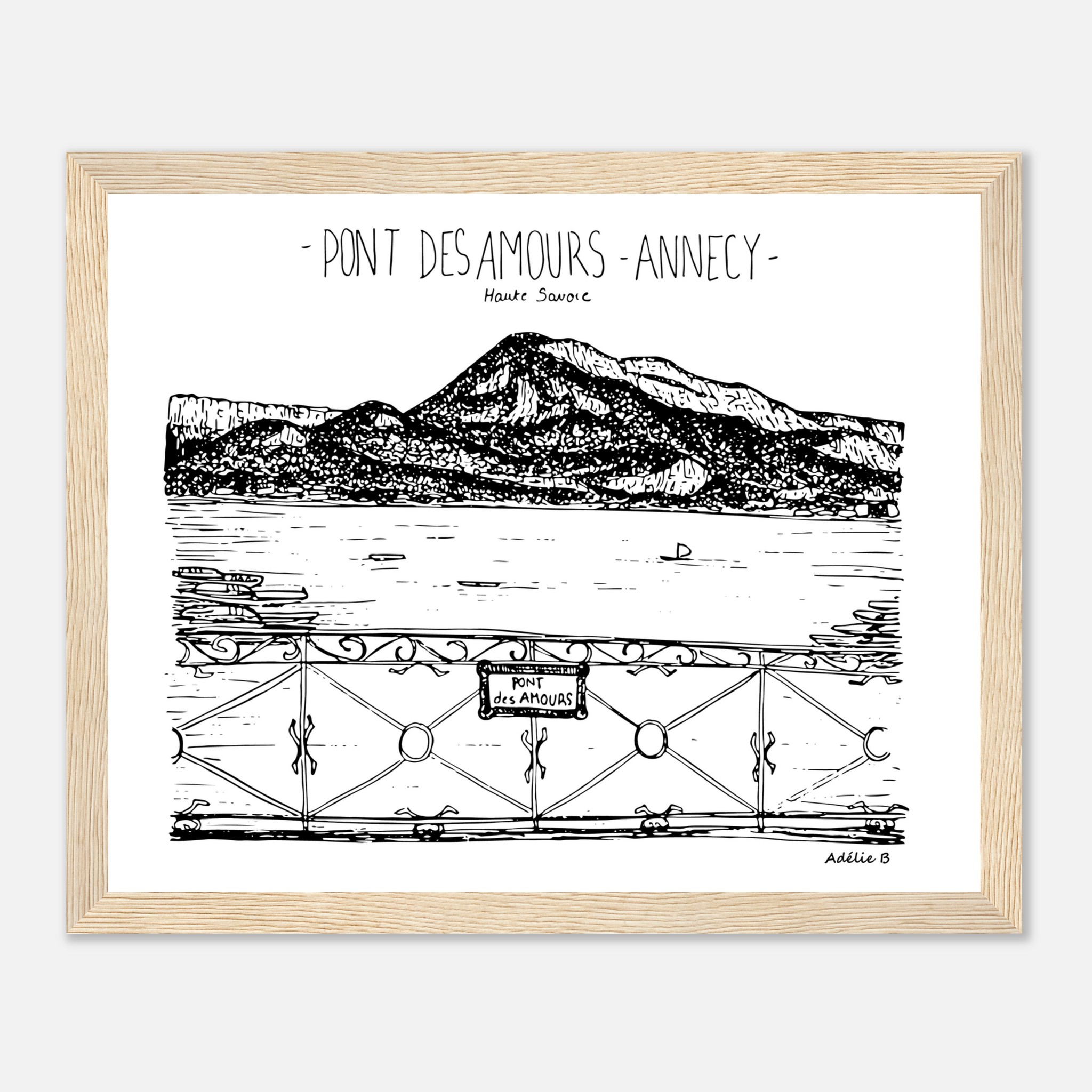 illustration encadrée pont des amours annecy 4b0dec5a-5377-4264-a22d-f159389171a0