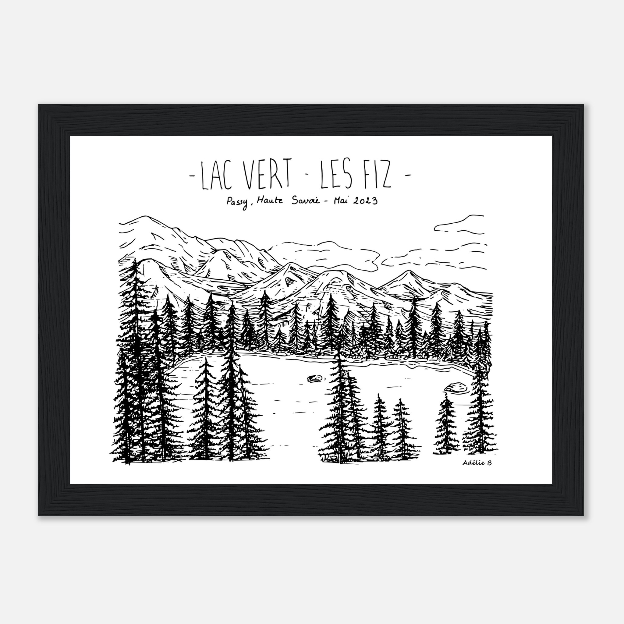 illustration encadrée lac vert les fiz 58806b06-719e-4c99-ad0a-6a1150dc9835