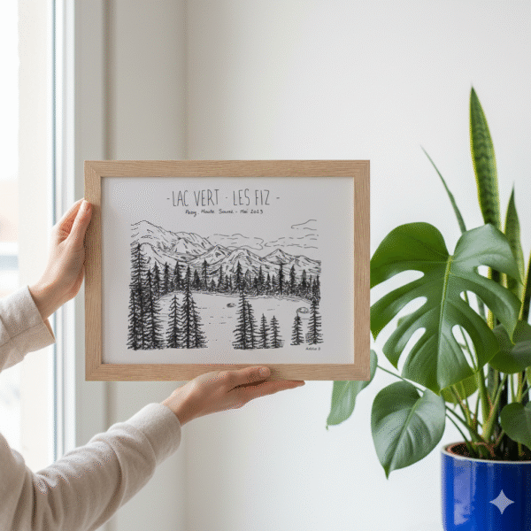 Les Cadres illustration encadrée lac vert les fiz