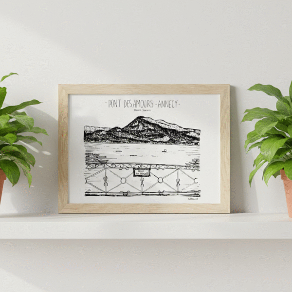 Les Cadres illustration encadrée pont des amours annecy