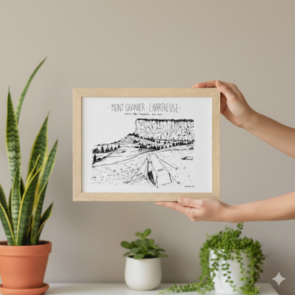 Les Cadres illustration encadrée mont granier chartreuse