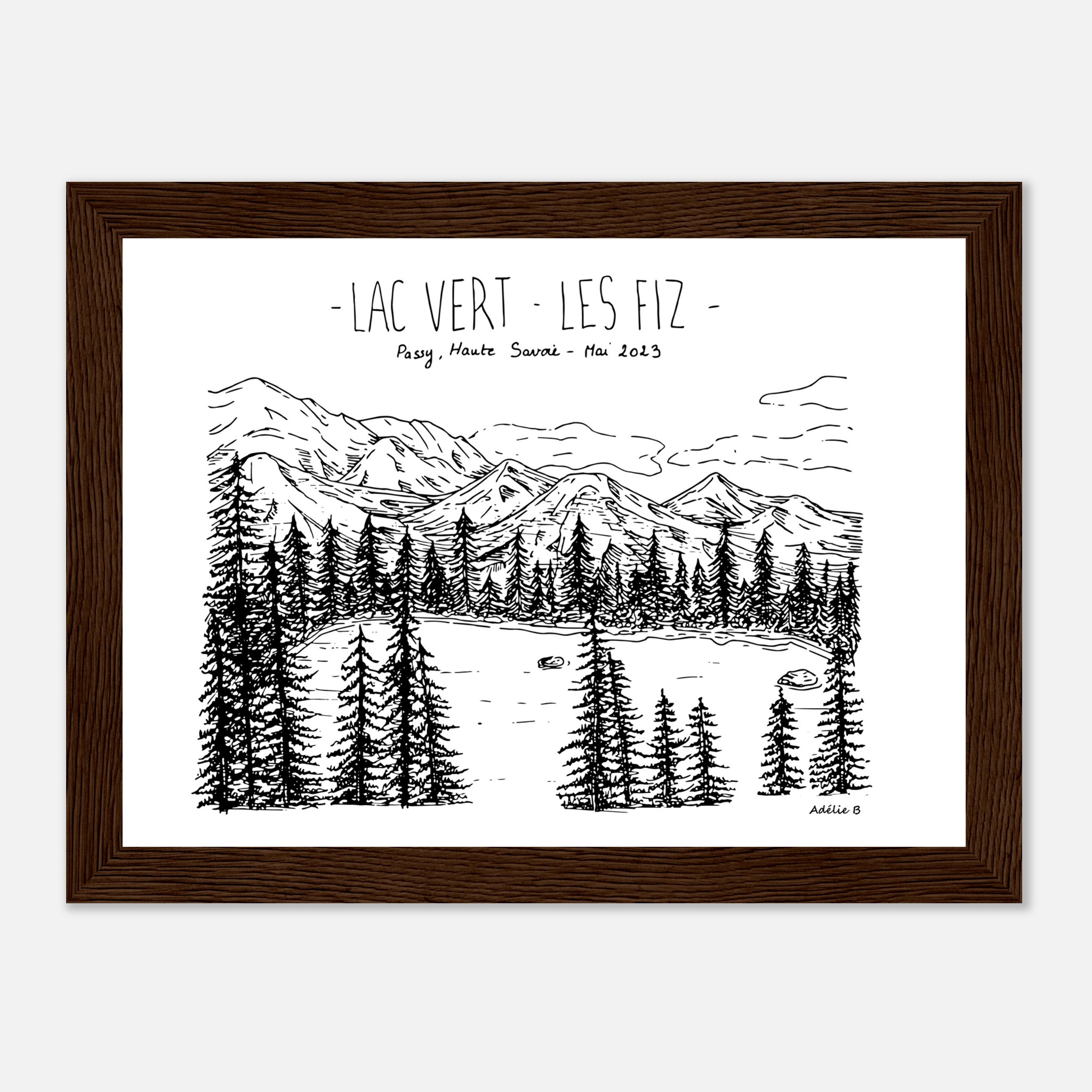 illustration encadrée lac vert les fiz e28293df-49df-443b-a17f-26ca0622bc4a