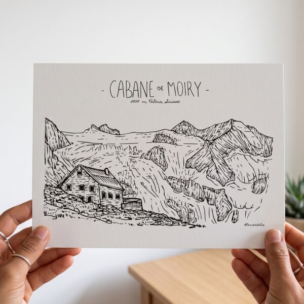 illustration cabane de moiry, valais